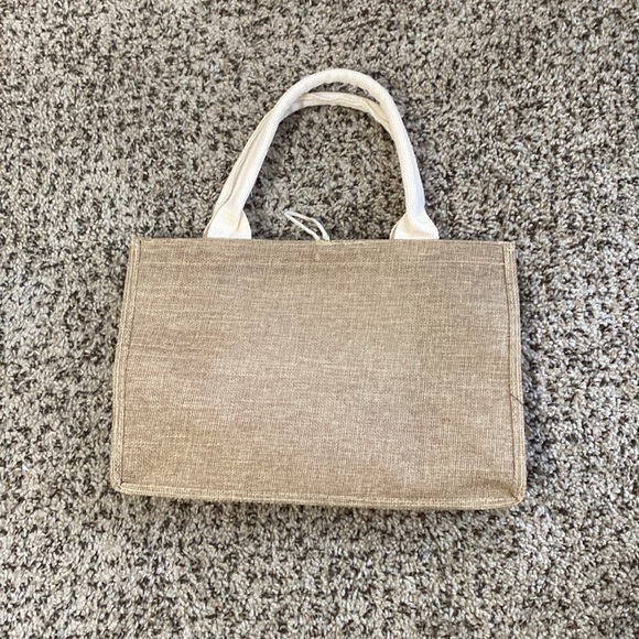 Canvas small tote with button closure - never used - Picture 4 of 5